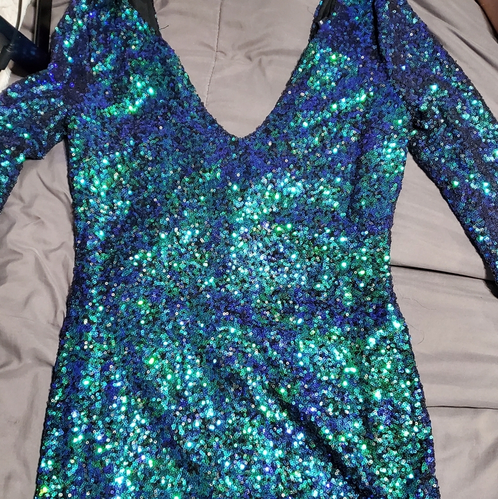 Windsor blue&green Sequins Dress